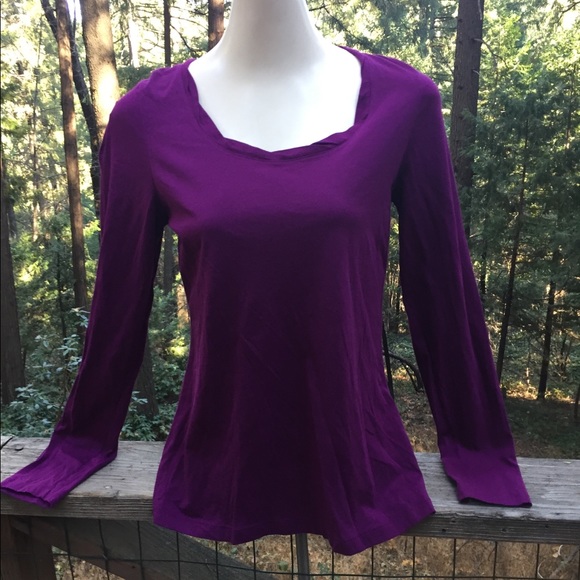 Lands' End Tops - Lands End raspberry classic T shirt,l/sfree shipping always,activewear top,HP25